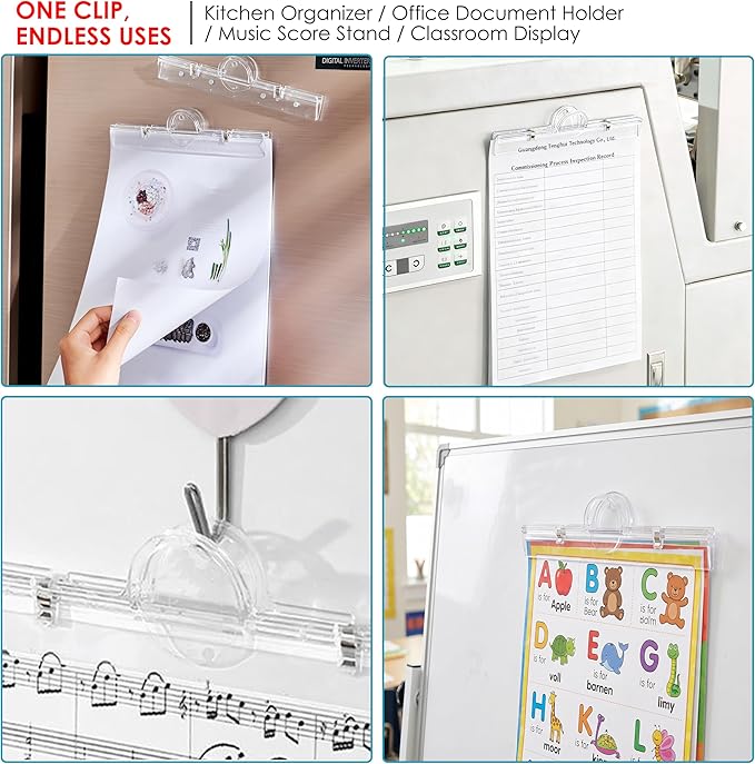 Large Magnetic Binder Clips, Extra Strong 7.9" Paper Clamps, Transparent | - Image 4
