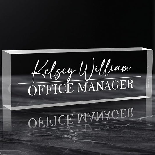 Personalized Name Plate for Desks, Custom Desk Name Plates, Acrylic Name Plate by EOBIBIFUN