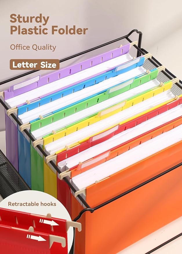 SortRax Plastic Extra Capacity Hanging File Folders, Heavy Duty - Image 5