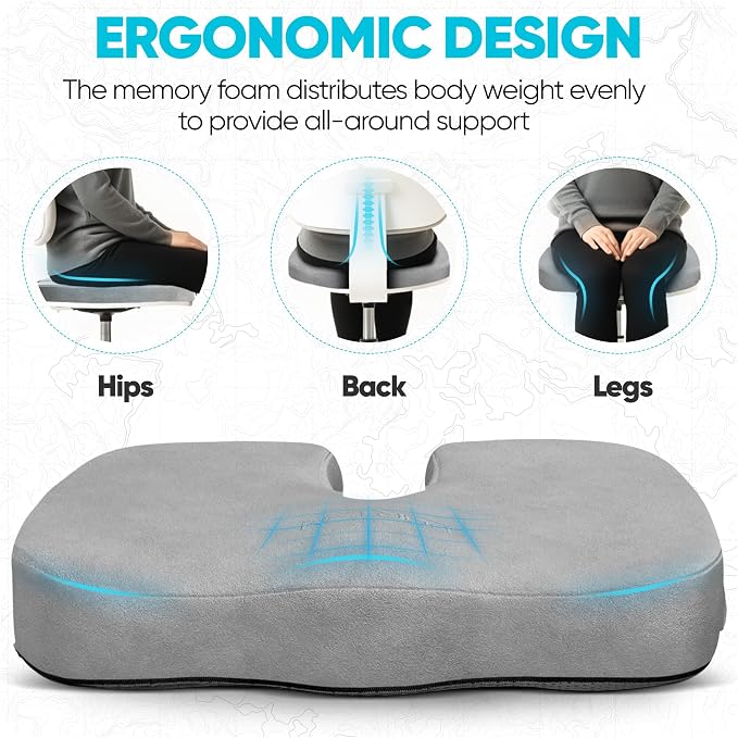 FORTEM Seat Cushion, Office Chair Cushion, Memory Foam Car Seat Cushions - Image 7