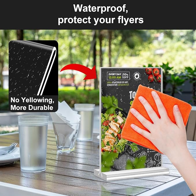 Acrylic Sign Holder 4x6 Inches 24 Pack, Double Sided Clear Display Stand Table - Image 5