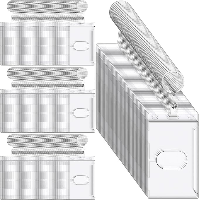 Marspark Keychain Card Holder Plastic Heavy Duty Badge Holder Vertical Clear ID by Marspark