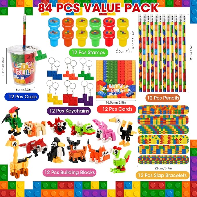 102 Pcs Building Blocks Party Favors Birthday Goodie Bags Return Gifts - Image 4