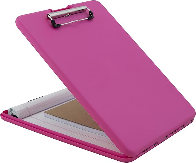 Saunders SlimMate Plastic Storage Clipboard Letter Size Pink, Assembled in USA - Image 5