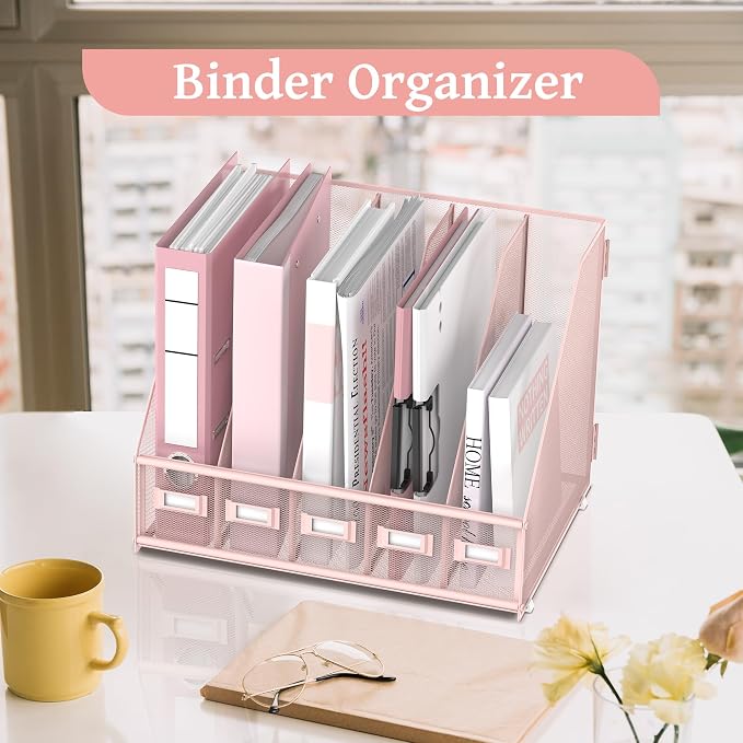 SUPEASY Desk Organizers Metal Desk Magazine File Holder - Image 2