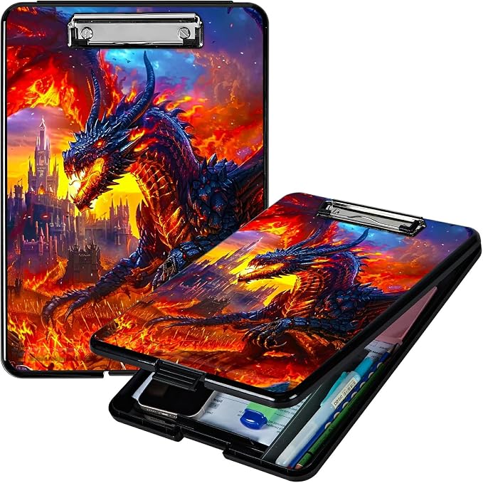 Castle Flaming Dragon A4 Clipboard by Unknown