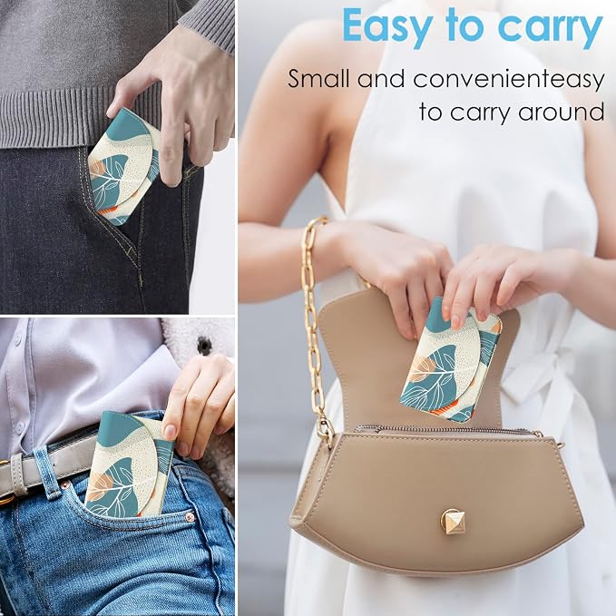 Business Card Holder，PU Leather Business Card Case Color Printing Pattern Card - Image 5