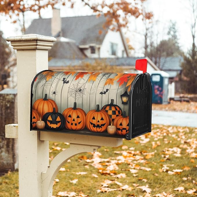 Halloween Mailbox Covers Magnetic Fall Spooky Pumpkin Mailbox Cover Standard - Image 2