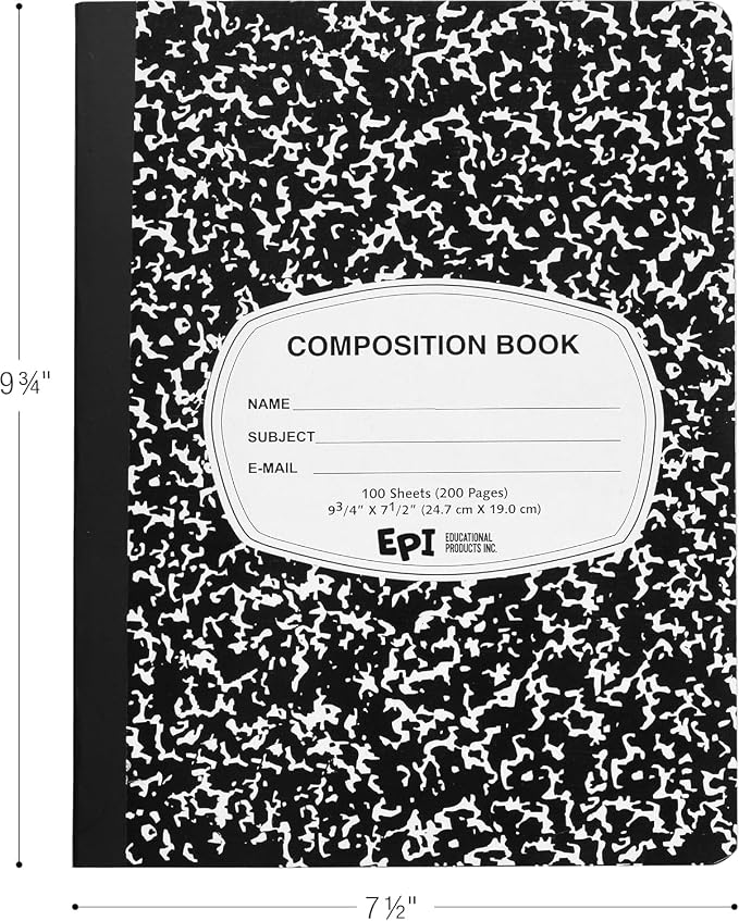 960 Pack EPI Wide Ruled Composition Notebook Bulk, 200 pages, 9-3/4 x 7-1/2 - Image 2