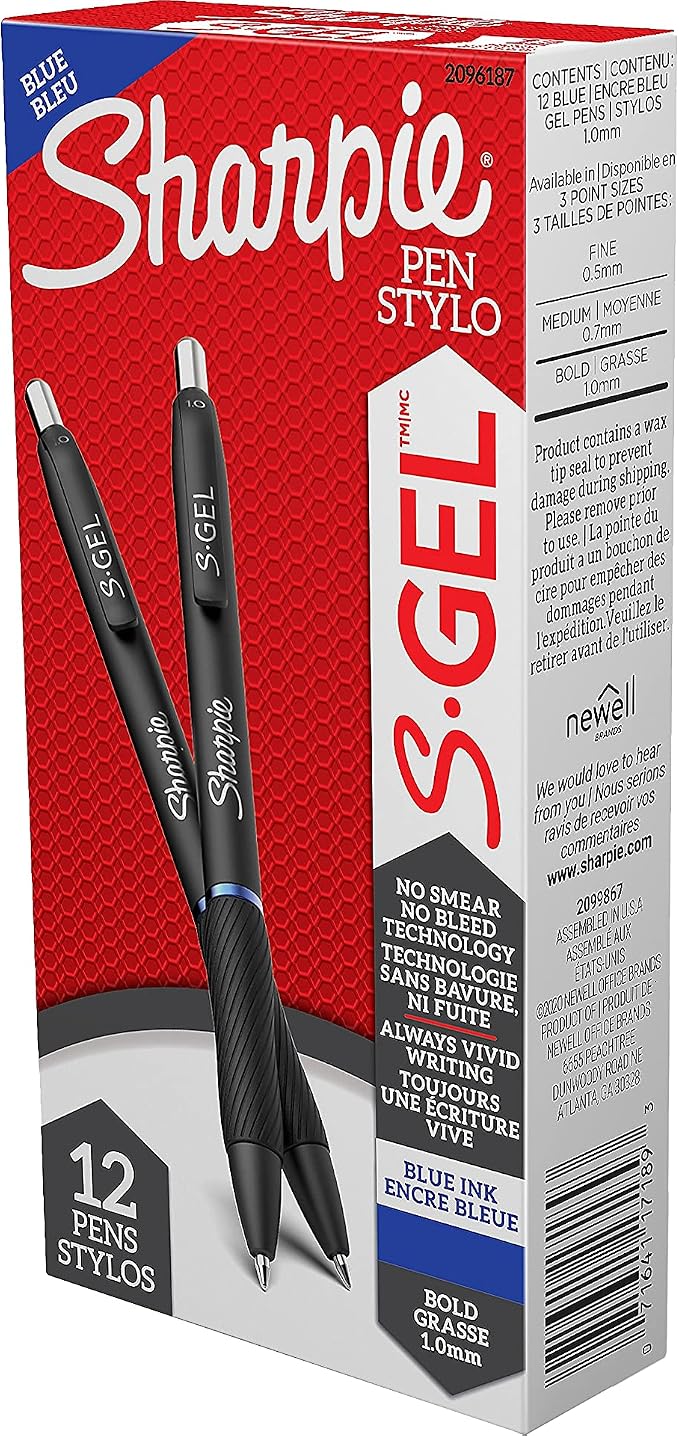 Sharpie S-Gel Gel Pens, Bold Point, Journaling, Note-Taking, Teacher Supplies by Unknown