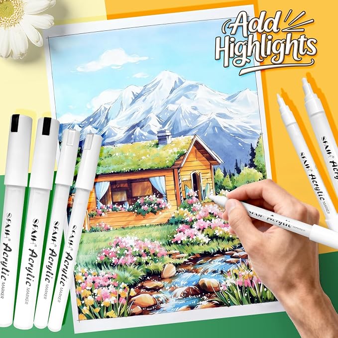 SFAIH Acrylic White Paint Pens - Image 9