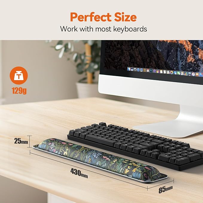 TECKNET Wrist Rest for Computer Keyboard, Thicken Memory Foam Wrist Support Pad - Image 6