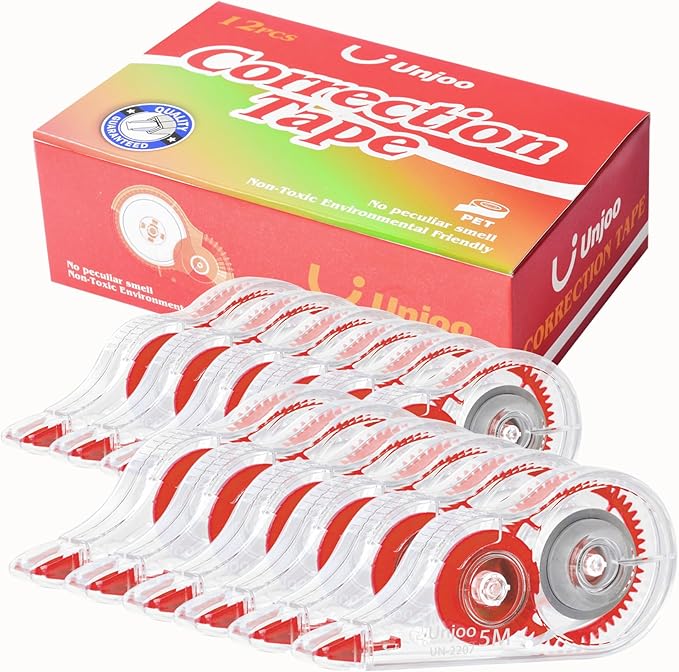 Unjoo White Correction Tape, For school, Office | Easy To Use Applicator for by Unjoo