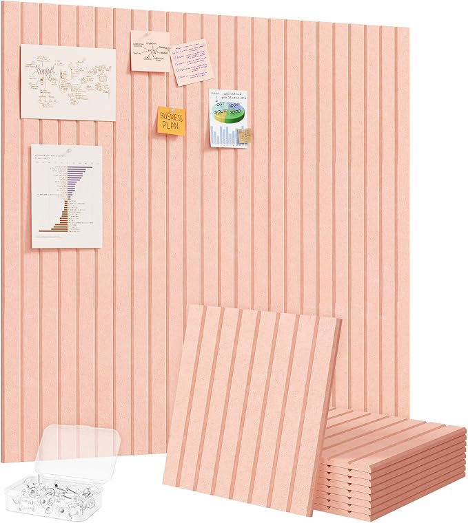 Lifewit Felt Slatted Bulletin Board, 9 Pack Self-Adhesive Panel, Cork Board by Lifewit