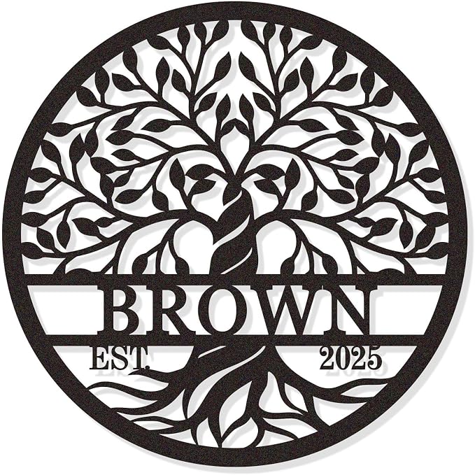 Personalized Tree of Life Metal Wall Sign, Custom Tree of Life Wall Art by HYTSIGN