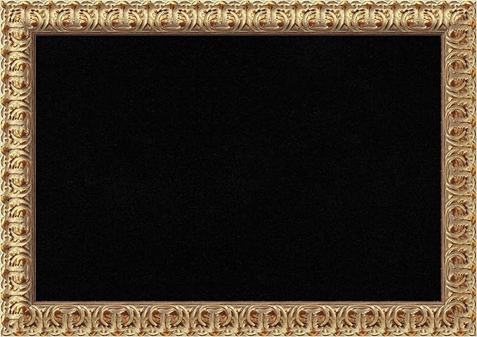 Amanti Art Black Cork Board for Wall, 19x27 Vision Board with Gold Wood Frame, Medium Corkboard Office Decor for Home Organization, Traditional Corkboard Pinboard to display items for home-DeskLoop Office