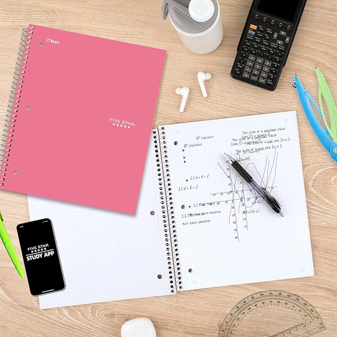 Five Star Spiral Notebook + Study App, 1 Subject, Graph Ruled Paper, 8-1/2" x - Image 3