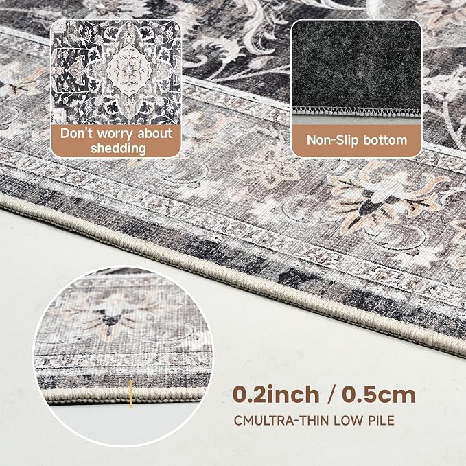 Office Chair Mat for Hardwood Tile Floor, Machine Washable Office Area Carpet - Image 4