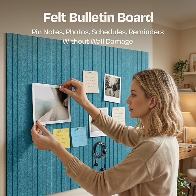 X-Large Cork Board Alternative 12-Pack Felt Bulletin Board Thick and Decorative - Image 2