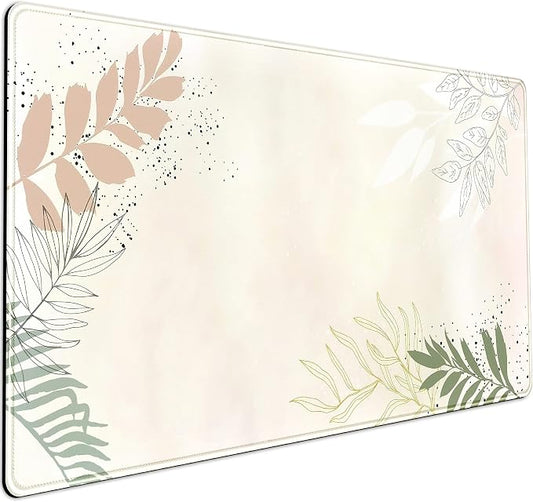 Boho Mouse Pad - Pastel Abstract Desk Mat - Matcha Green - Aesthetic Office by LuckyCow