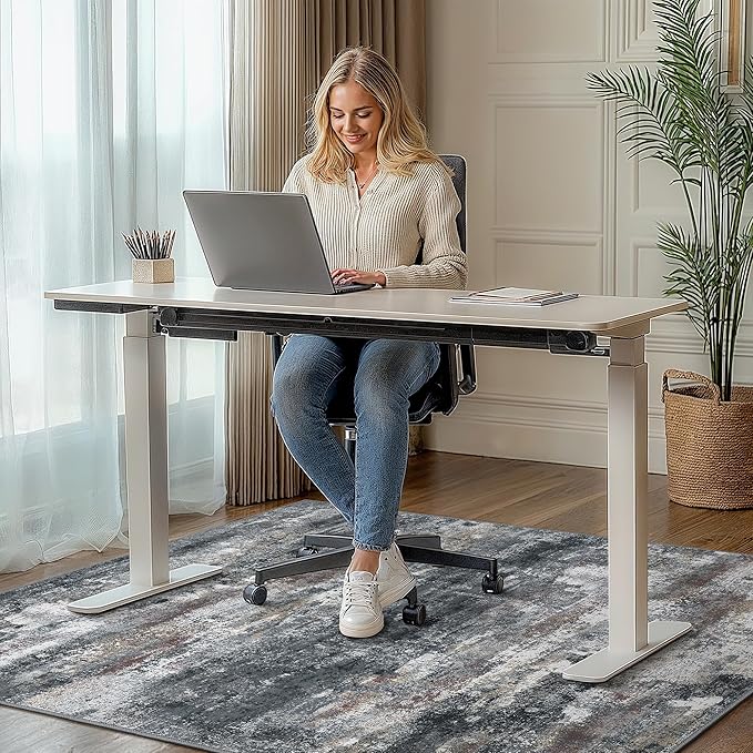 Office Chair Mat for Hardwood Tile Floor, Abstract 48"X 60" Desk Mats for - Image 2
