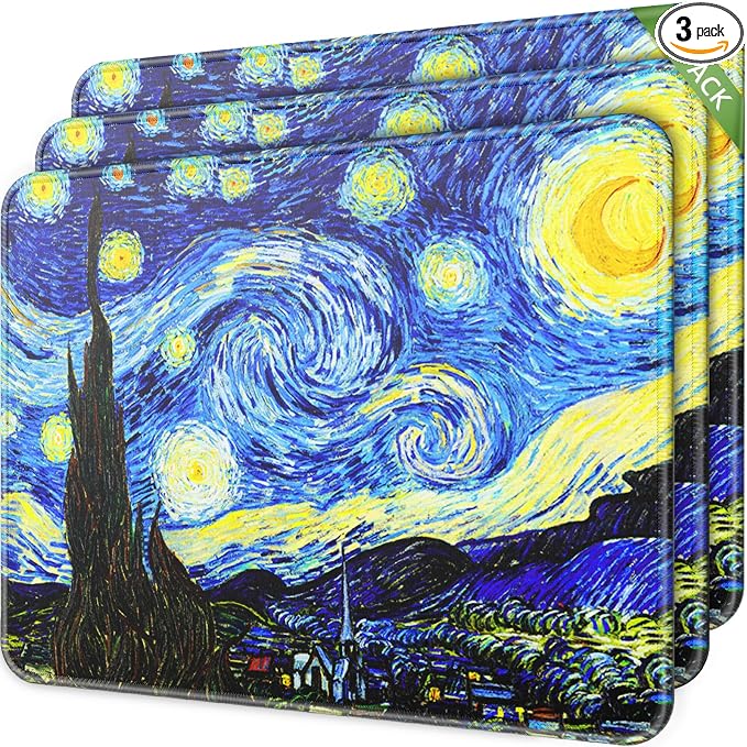 MROCO 3-Pack Mouse Pads, 30% Larger Surface, 8.5 x 11 in, Starry Night | by MROCO