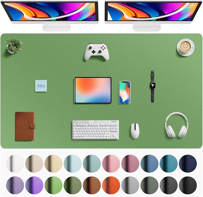 Aothia Faux Leather Desk Mat by AothiaSimpleNaturalUnique