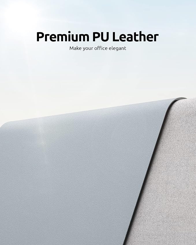 YSAGi Leather Desk Protector, Office Mat, Large Mouse Mat, Non-Slip PU Leather - Image 2