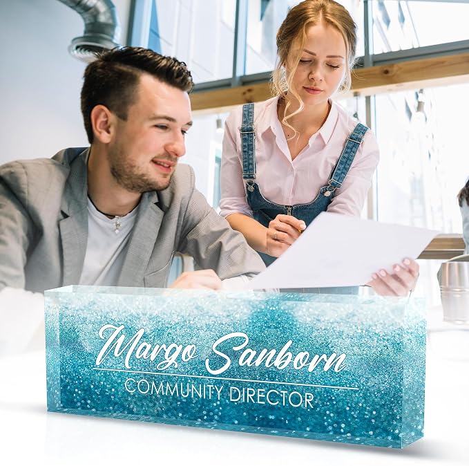 Personalized Name Plate for Office Desk Decor, Custom Gifts for Boss, Employee - Image 2