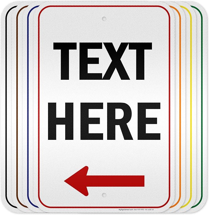 Custom Arrow, Custom Directional Sign, Left Arrow, 12x18 Inches, 3M EGP by MySignCenter