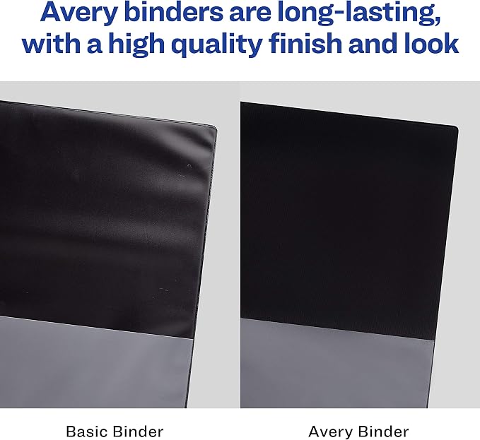 Avery Economy View 3 Ring Binders, 1.5" Round Rings, 4 Black Binders - Image 4