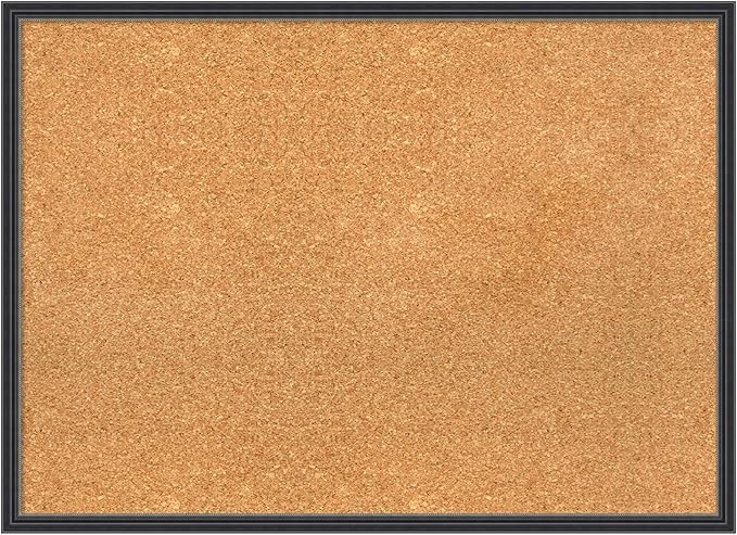Amanti Art Natural Cork Board for Wall, 21x29 Vision Board with Black Wood Frame, Medium Corkboard Office Decor for Home Organization, Traditional Corkboard Pinboard to display items for home-DeskLoop Office