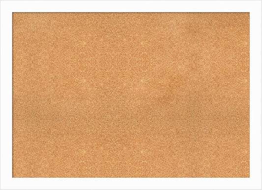Amanti Art Natural Cork Board for Wall, 31x43 Vision Board with White Frame, X-Large Corkboard Office Decor for Home Organization, Casual Corkboard Pinboard to Display Items for Home Organization in-DeskLoop Office