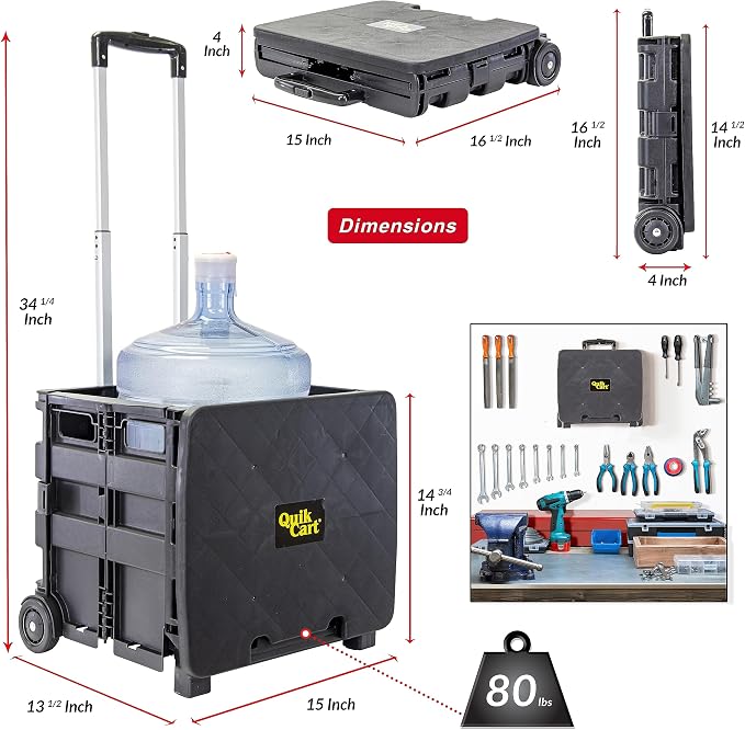 dbest Products Quik Cart Sport Collapsible Rolling Crate on Wheels - Image 3