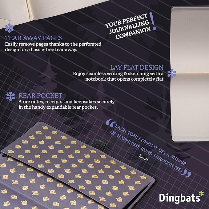 Dingbats A5 Wildlife Notebook Journal Hardcover, Cream 100gsm Ink-Proof Paper, 6.1 x 8.5 inches, 192 pages (Black Duck, Dotted).-DeskLoop Office