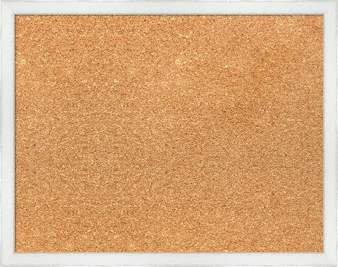 Amanti Art Natural Cork Board for Wall, 15x19 Vision Board with White Frame, Small Corkboard Office Decor for Home Organization, Country Rustic Corkboard Pinboard to Display Items for Home-DeskLoop Office