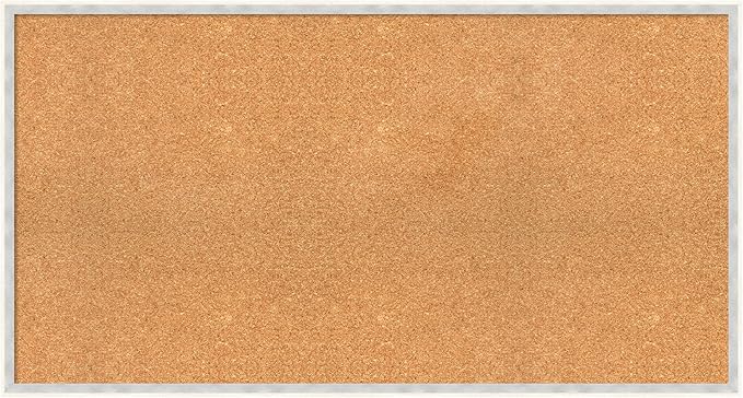 Amanti Art Natural Cork Board for Wall, 23x43 Vision Board with White Frame, Oversize Corkboard Office Decor for Home Organization, Modern Corkboard Pinboard to Display Items for Home Organization in-DeskLoop Office