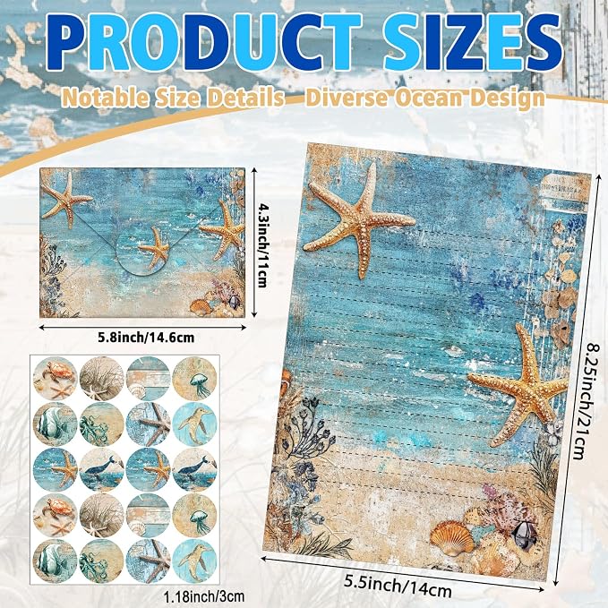 TaoBary 160 Pcs Stationery Paper Set 50 Double Sided Stationery Papers - Image 4