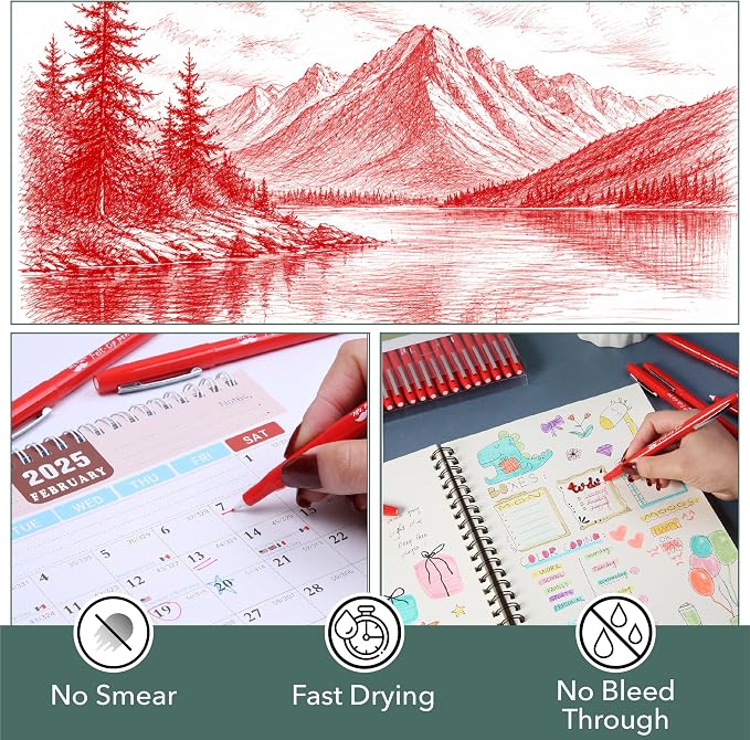 Mr. Pen- Felt Tip Pens, 30 Pack, 0.7 mm, Fast Dry | No Smear, Planner Markers - Image 4