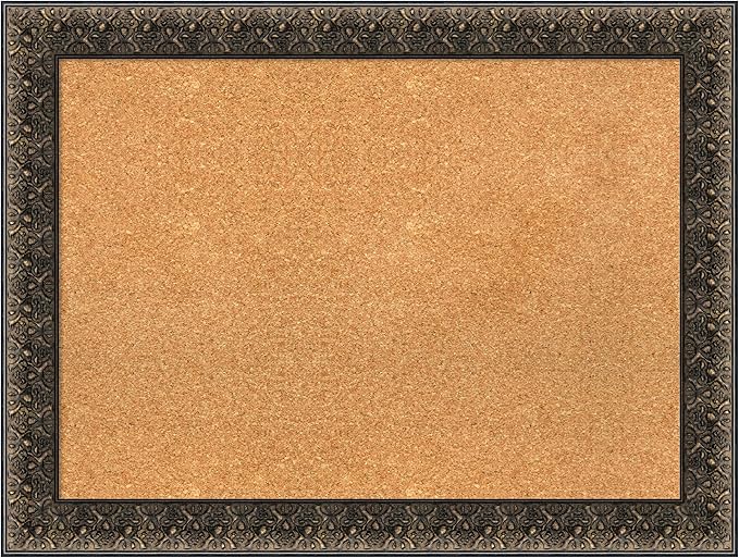 Amanti Art Natural Cork Board for Wall, 25x33 Vision Board with Black Wood Frame, Medium Corkboard Office Decor for Home Organization, Traditional Corkboard Pinboard to display items for home-DeskLoop Office