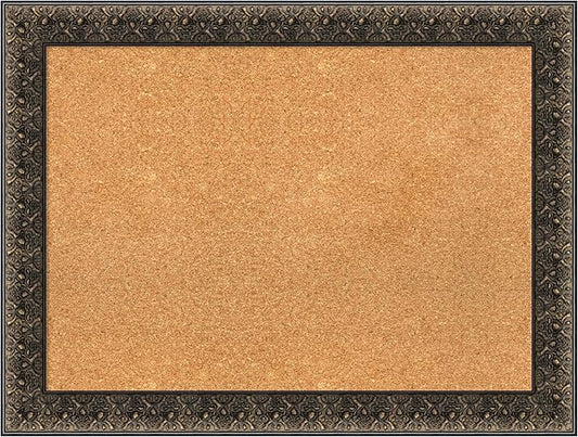 Amanti Art Natural Cork Board for Wall, 25x33 Vision Board with Black Wood Frame, Medium Corkboard Office Decor for Home Organization, Traditional Corkboard Pinboard to display items for home-DeskLoop Office