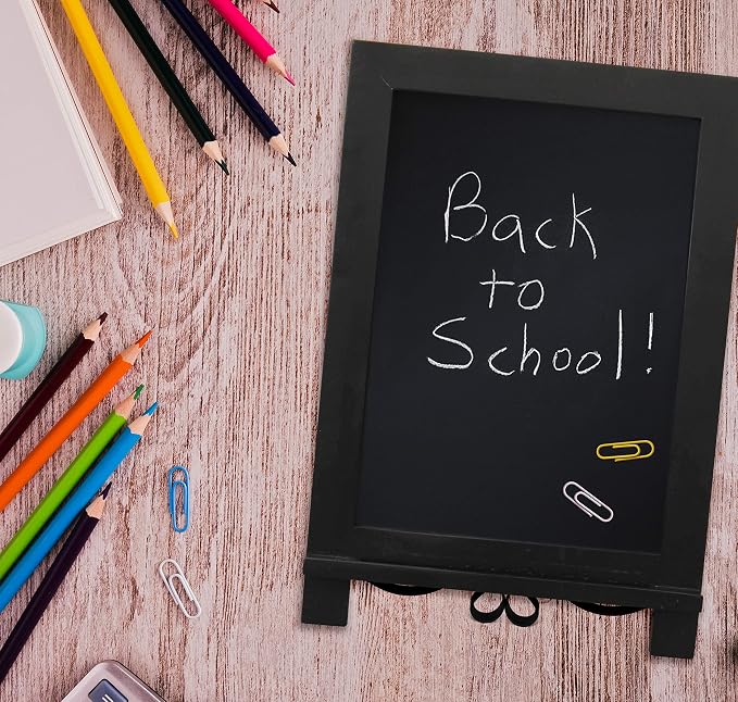 HBCY Creations Black Wooden Tabletop Chalkboard - Image 6