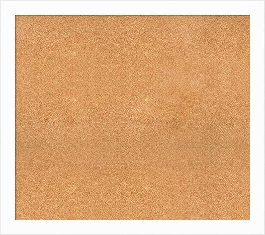 Amanti Art Natural Cork Board for Wall, 31x35 Vision Board with White Frame, Large Corkboard Office Decor for Home Organization, Casual Corkboard Pinboard to Display Items for Home Organization in-DeskLoop Office