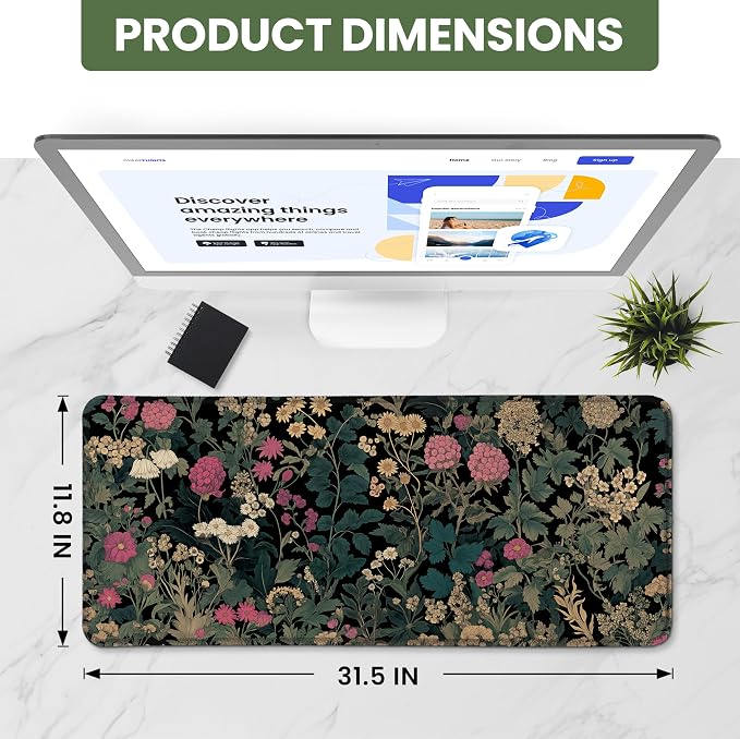 Aesthetic Desk Mat, Cute Vintage Garden Desk Pad Protector - Image 2
