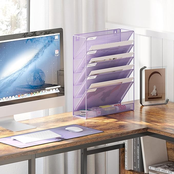 EasyPAG 5 Tier Wall File Holder, Mesh Hanging Folder Organizer - Image 5