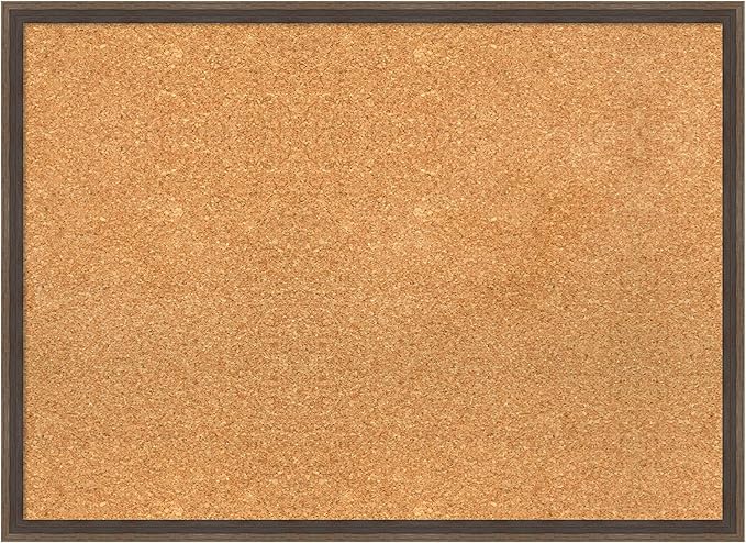 Amanti Art Natural Cork Board for Wall, 21x29 Vision Board with Brown Wood Frame, Medium Corkboard Office Decor for Home Organization, Modern Contemporary Corkboard Pinboard to display items for home-DeskLoop Office