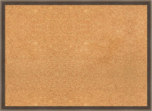 Amanti Art Natural Cork Board for Wall, 21x29 Vision Board with Brown Wood Frame, Medium Corkboard Office Decor for Home Organization, Modern Contemporary Corkboard Pinboard to display items for home-DeskLoop Office