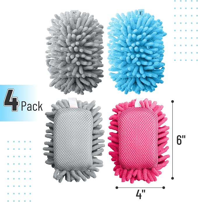 Mr. Pen- Magnetic Microfiber Shag Whiteboard Erasers, 4 Pack | Dual Surface - Image 2