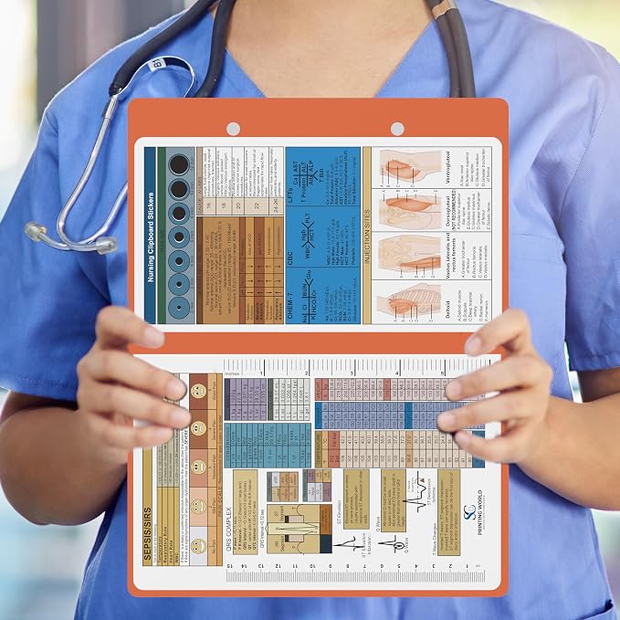 Nursing Clipboard with Nursing and Medical Edition Cheat Sheets Nursing School - Image 6