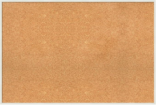 Amanti Art Natural Cork Board for Wall, 25x37 Vision Board with White Frame, Large Corkboard Office Decor for Home Organization, Modern Corkboard Pinboard to Display Items for Home Organization in-DeskLoop Office